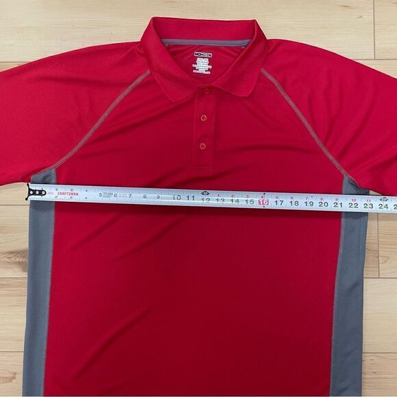Moheen Cool Shirt Mens Large Red Dri Short Sleeve Polo UPF 50 Outdoor Hiking - Picture 6 of 11